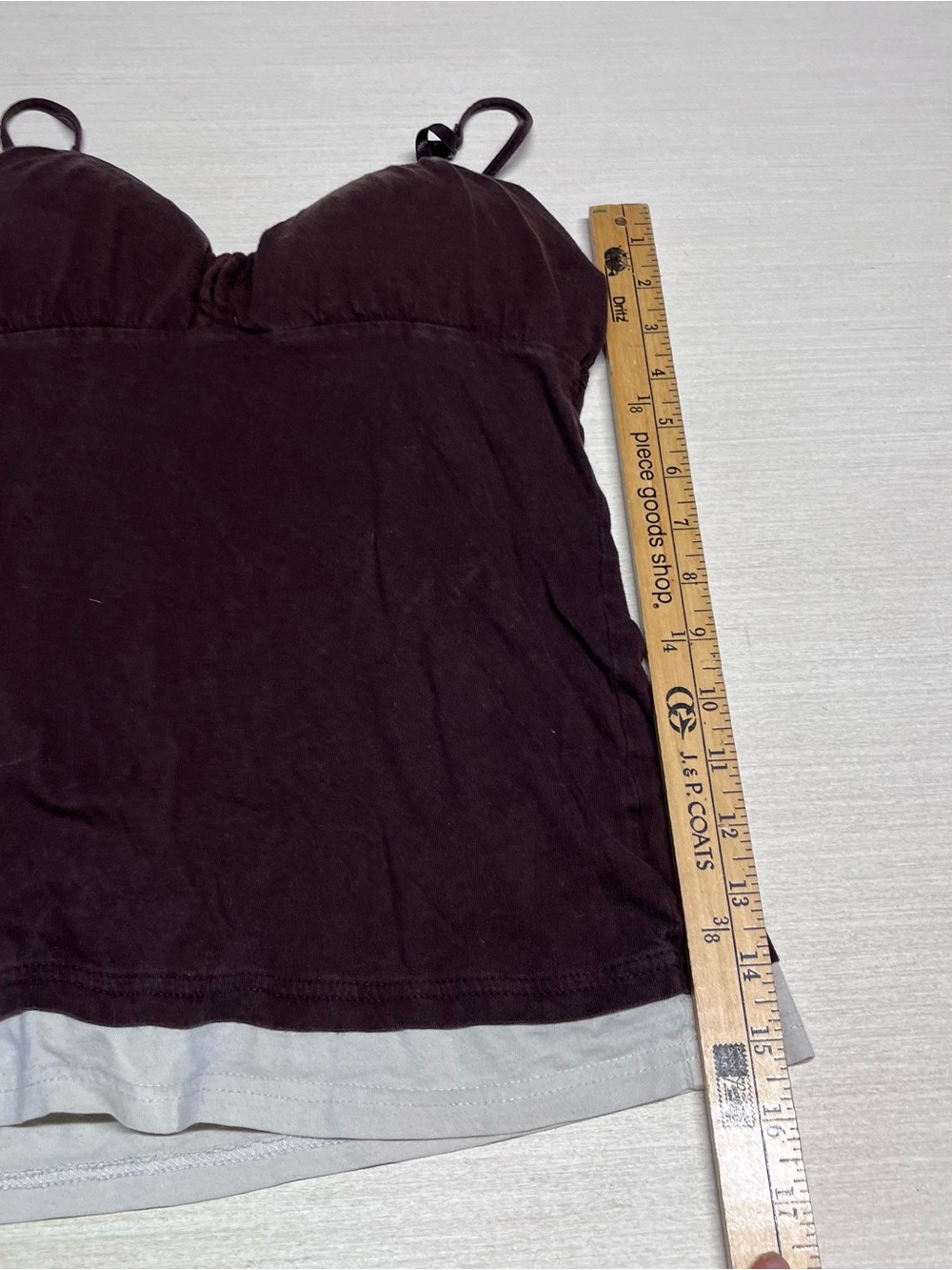 LEI Vintage Y2K Brown Layered Babydoll Tank Top. Med - Picture 4 of 7